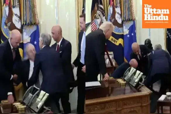 Chaos at Trump’s live event as man standing behind him suddenly faints, forcing interruption Chaos at Trump’s live event as man standing behind him suddenly faints, forcing interruption