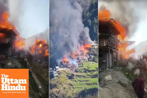 Massive Fire Destroys Entire Village in Kullu: 12 Houses, 2 Temples, and 6 Cattle Sheds Reduced to Ashes