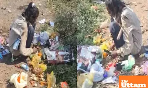 Innocent child eats from trash near Vidisha collectorate, image sparks outrage