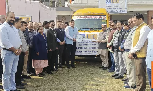 LIC Golden Jubilee Foundation donates school bus to Jalandhar institution on Childrens Day