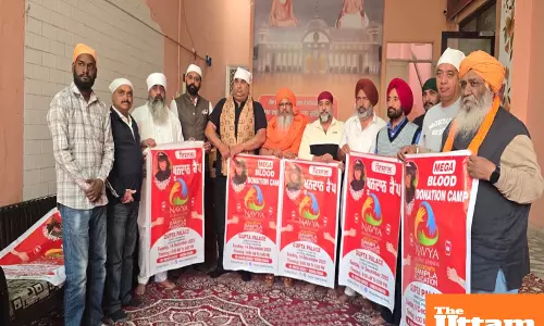 Blood donation camp calendar unveiled by Sant Gurcharan Singh for Navya Helping Hands 14 Dec event