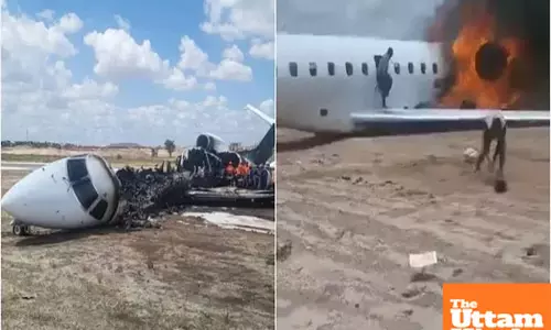 Horrifying plane crash: Ministers aircraft skids off runway, erupts in flames at airport, VIDEO surfaces