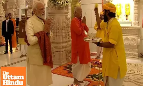 PM Modi Performs Puja at Ram Darbar Ahead of Historic Flag Hoisting in Ayodhya PM Modi Performs Puja at Ram Darbar Ahead of Historic Flag Hoisting in Ayodhya