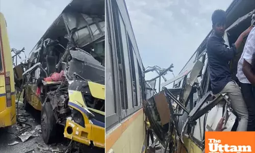 8 Killed, more than 20 injured in gruesome head‑on bus crash in Tamil Nadu 8 Killed, more than 20 injured in gruesome head‑on bus crash in Tamil Nadu
