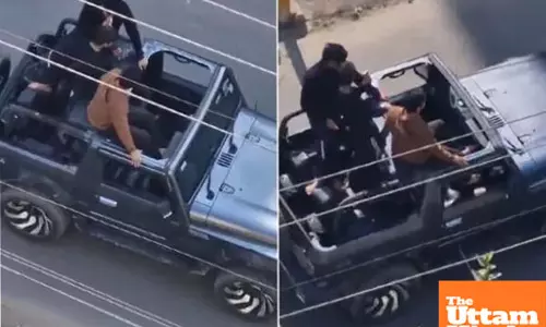 Thar joyride gone wrong: Young men caught driving with feet, slapped with hefty fine