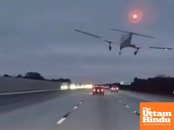 Plane crashes onto highway, collides with car in dramatic emergency landing, watch video