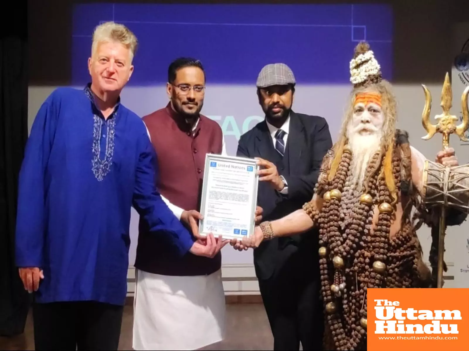 Mahakal Kailashpuri honored with International United Nations Award Mahakal Kailashpuri honored with International United Nations Award