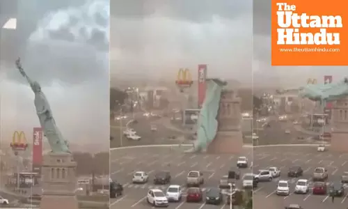 Nature’s Fury in Brazil: ‘Statue of Liberty’ Replica Collapses as 90 km/h Storm Hits, Video Goes Viral