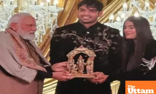 PM Modi attends Neeraj Chopras grand wedding reception, shares warm moments with couple PM Modi attends Neeraj Chopras grand wedding reception, shares warm moments with couple