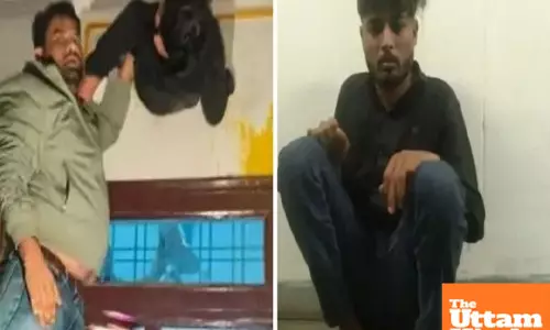 Thiefs wild ride: Trapped in exhaust fan, half-body hangs in mid-air as owner returns home