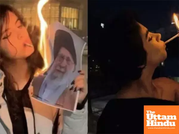 Iranian women spark fury, lighting cigarettes with burning Khamenei photos in bold defiance Iranian women spark fury, lighting cigarettes with burning Khamenei photos in bold defiance
