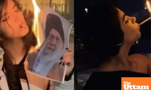 Iranian women spark fury, lighting cigarettes with burning Khamenei photos in bold defiance
