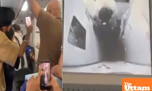 Pilots duty hours over, refuses to fly; enraged passenger kicks exit gate , watch video