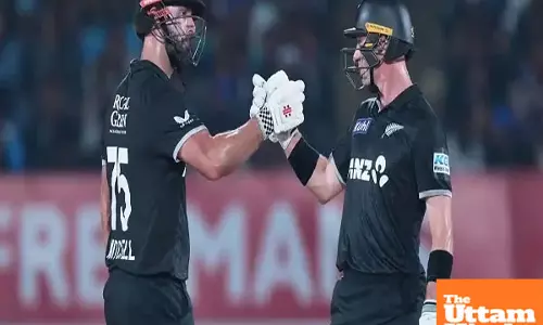 Mitchell, Phillips smash centuries, NZ sets India 338-run target