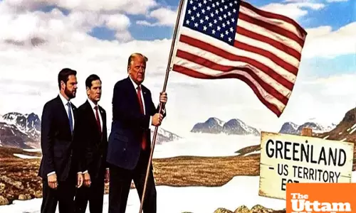 Trump shares photo of American flag with map claiming Canada and Venezuela as US territory