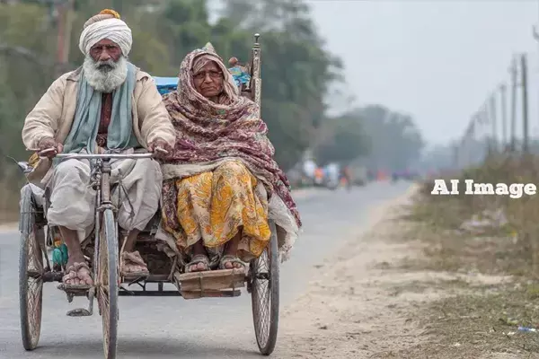 70 Year old man travels 600km on rickshaw to save wife, declines police aid