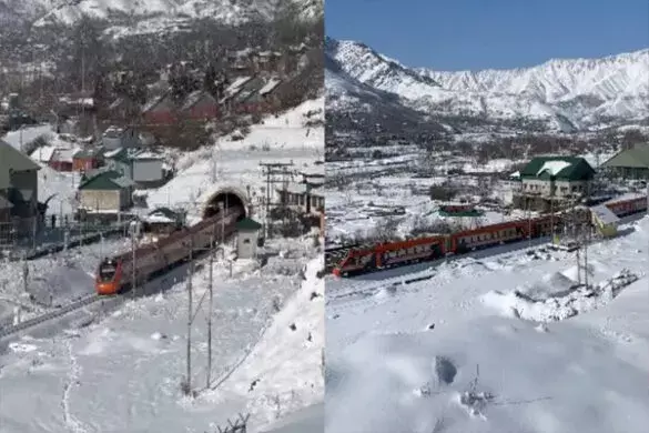 Heaven on rails: Vande Bharat slices through snow-clad Kashmir