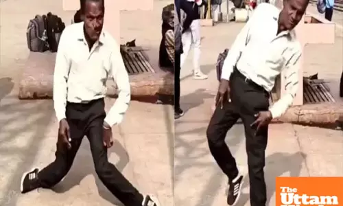 Lame mans shocking transformation at railway station has people ROFL, watch video