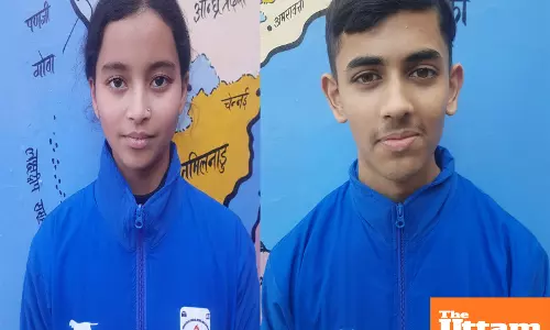 MP Anurag Thakur congratulates and gives best wishes to Yoga players Nidhi and Yashovardhan Attri