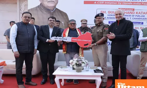 Honda India Foundation hands over 25 QRT motorcycles to Udaipur Police, Governor Gulab Chand Kataria flags off vehicles