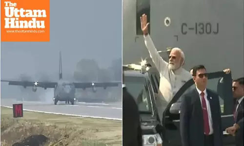 PM Modi lands on NH in Dibrugarh aboard Hercules aircraft, fighter jets take off near China border
