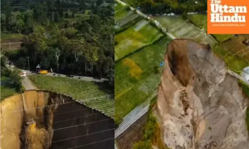 Horrifying natural phenomenon: earth suddenly cracks, fields collapse into massive craters, livelihoods at risk