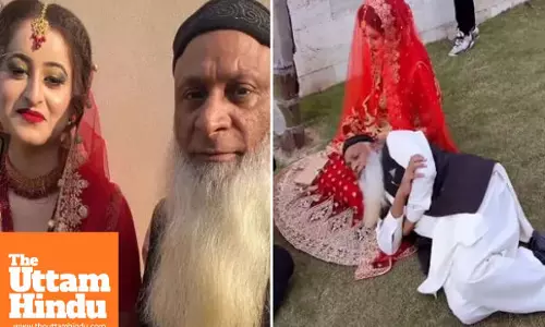 70-year-old cleric and 26-year-old bride; romantic photoshoot in lap goes viral