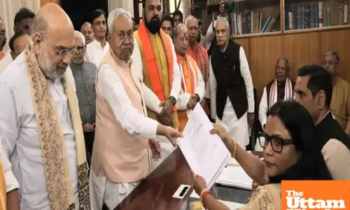 Nitish Kumar files nomination for Rajya Sabha elections, Home Minister Amit Shah also present