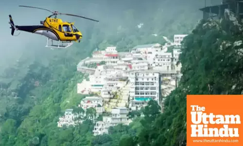 Major accident averted at Vaishno Devi shrine, helicopter windshield breaks after bird hit; pilgrims escape unharmed