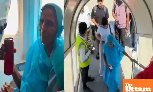 Grandsons tribute: Fulfilling grandmas last wish, he takes her on her first flight, watch the heartwarming video