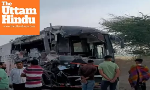 Five killed, over 12 injured as sleeper bus collides with trailer on highway in Hanumangarh