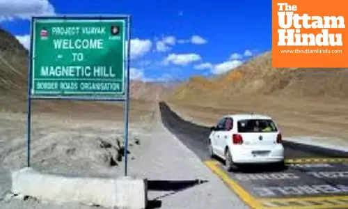 Magnetic hill in Ladakh defies gravity, vehicles appear to move uphill on their own