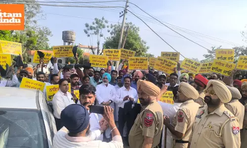Saini Faces Black Flags in Samana; AAP Stages Protest with ‘Go Back’ Slogans