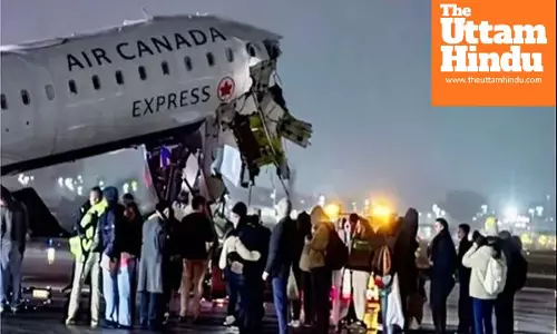 Air Canada Express plane hits truck at New York airport, panic ensues; several injured