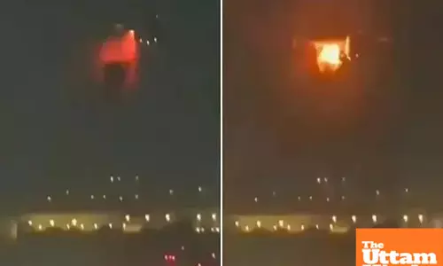 Major accident averted: Flight engine catches fire during takeoff, sparks seen in the sky, watch VIDEO
